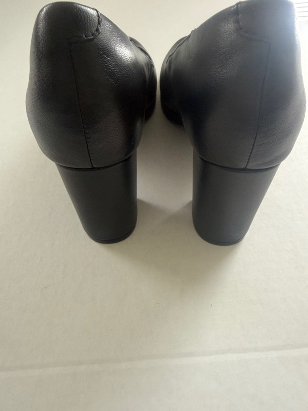 Clarks Black Leather Block Heel Pumps - Picture 3 of 6